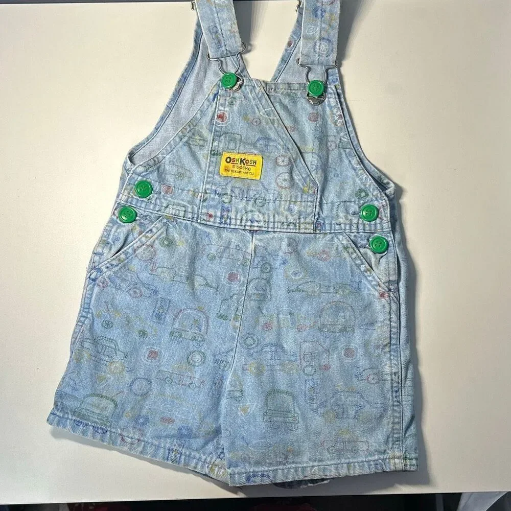 Vintage OshKosh B’Gosh Vestbak Bib Overalls 2T Vehicles